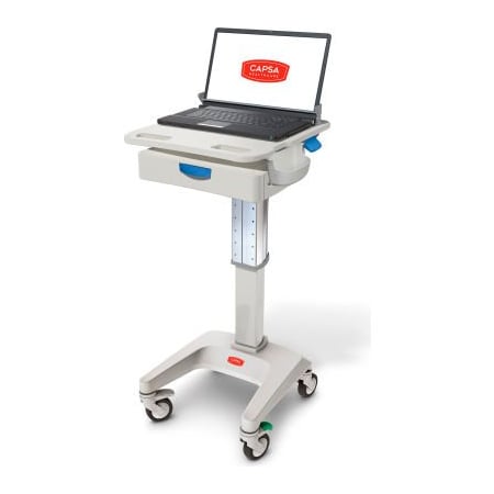 Capsa Solutions Capsa Healthcare LX5 Non-Powered Laptop Cart, One 3" Drawer, 45 lbs. Weight Capacity LX5-NG-D10-M-45
